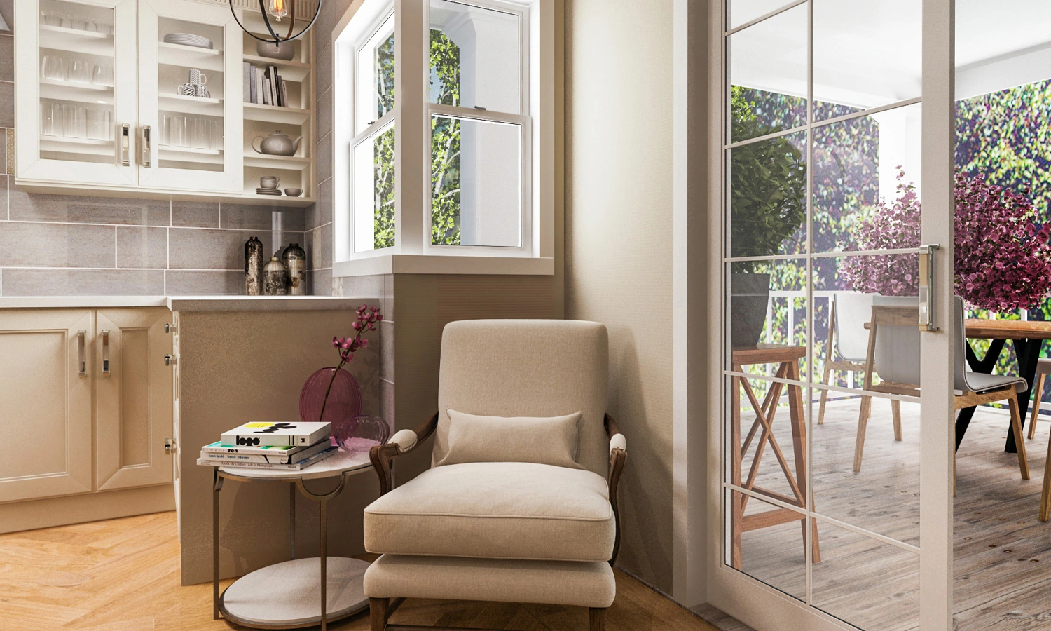 Cozy traditional kitchen with breakfast nook — Seattle, Ariana Designs