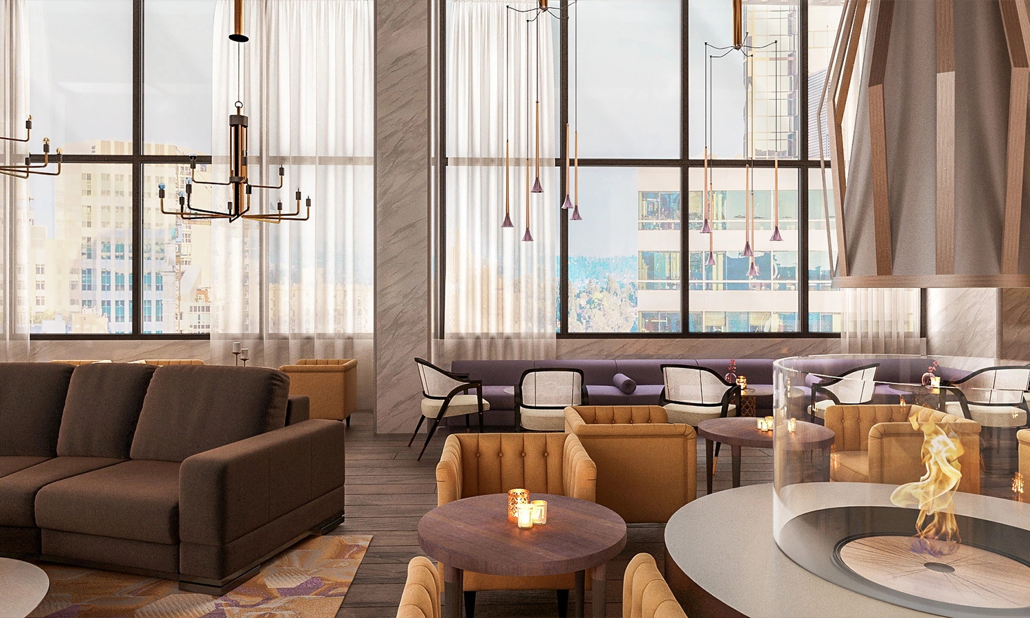 Hospitality lounge seating area — Bellevue, Ariana Designs