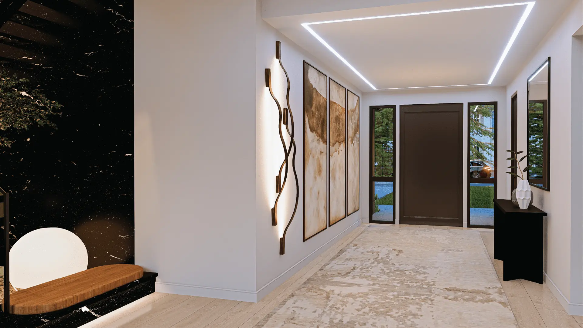 Luxury hallway design Bellevue home — Ariana Designs