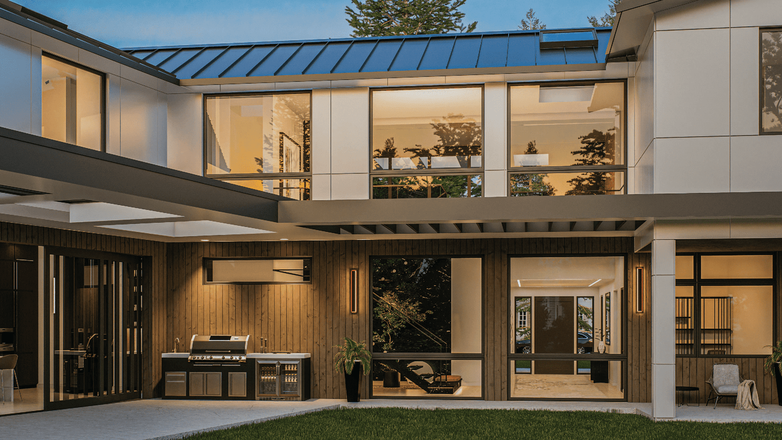 Modern architectural design — Vuecrest residence exterior, Ariana Designs, Bellevue