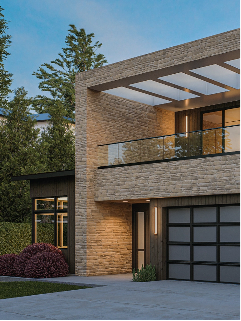 Modern house design with floating upper level — Vuecrest, Ariana Designs, Bellevue