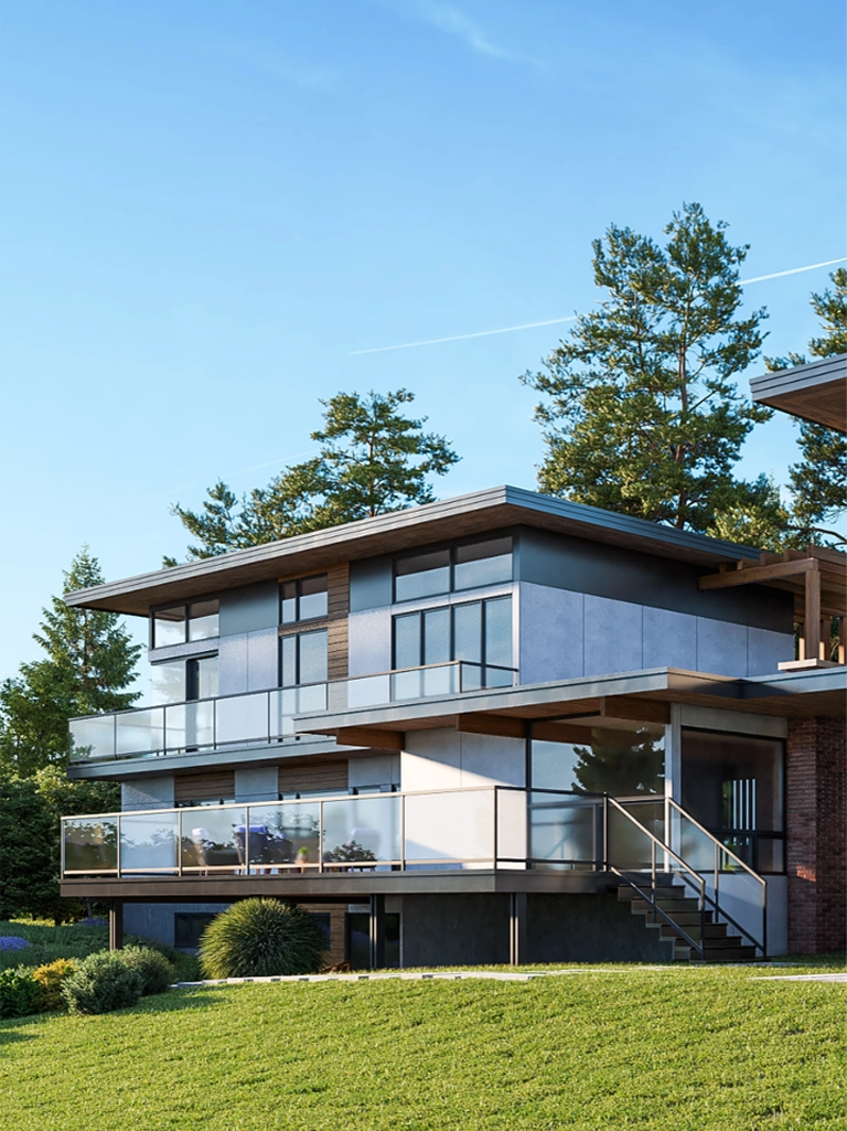 Modern home integrated with natural surroundings — Lake Forest Park, Ariana Designs