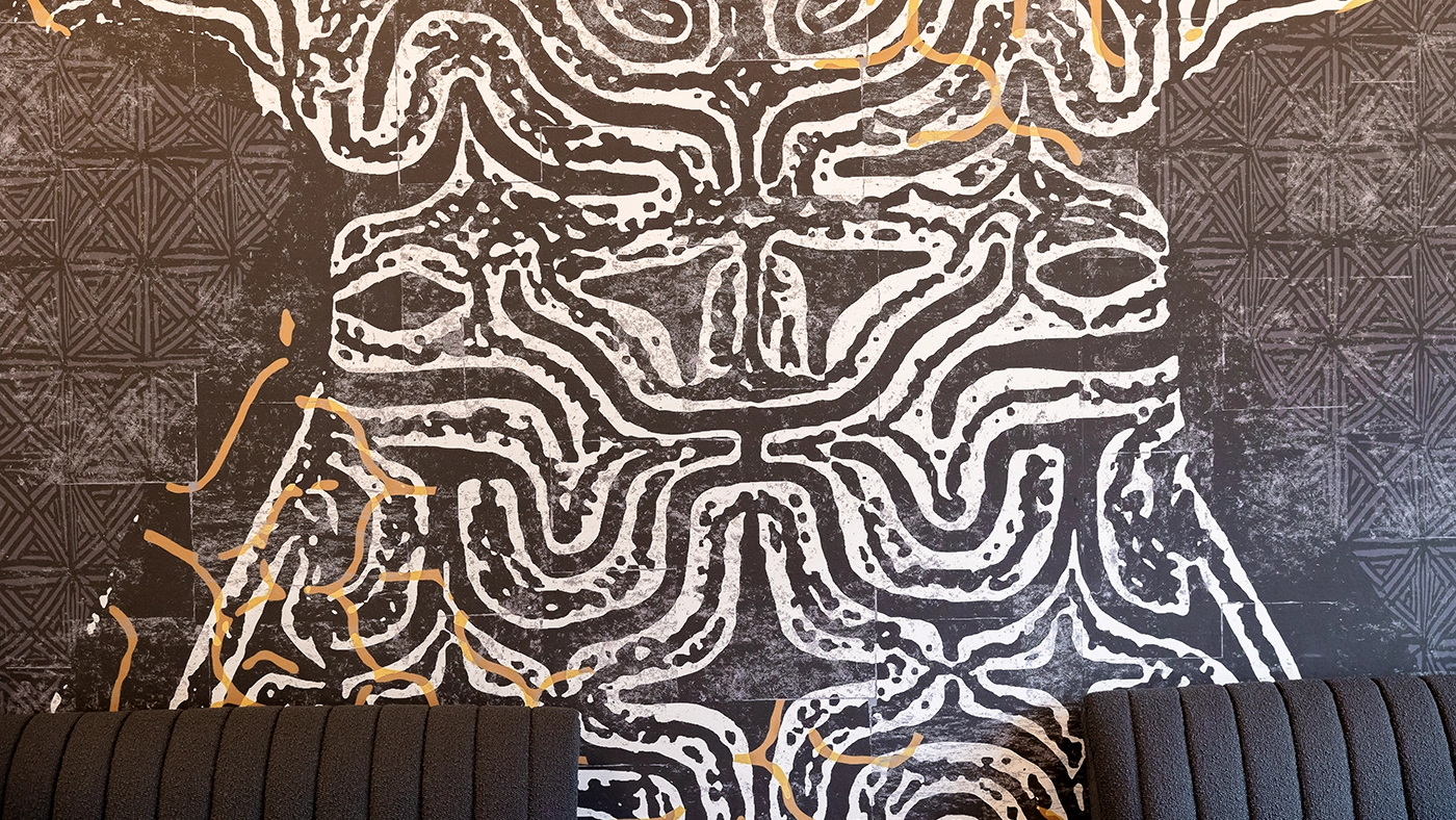 Black white gold mural — Commercial Lounge, Ariana Designs