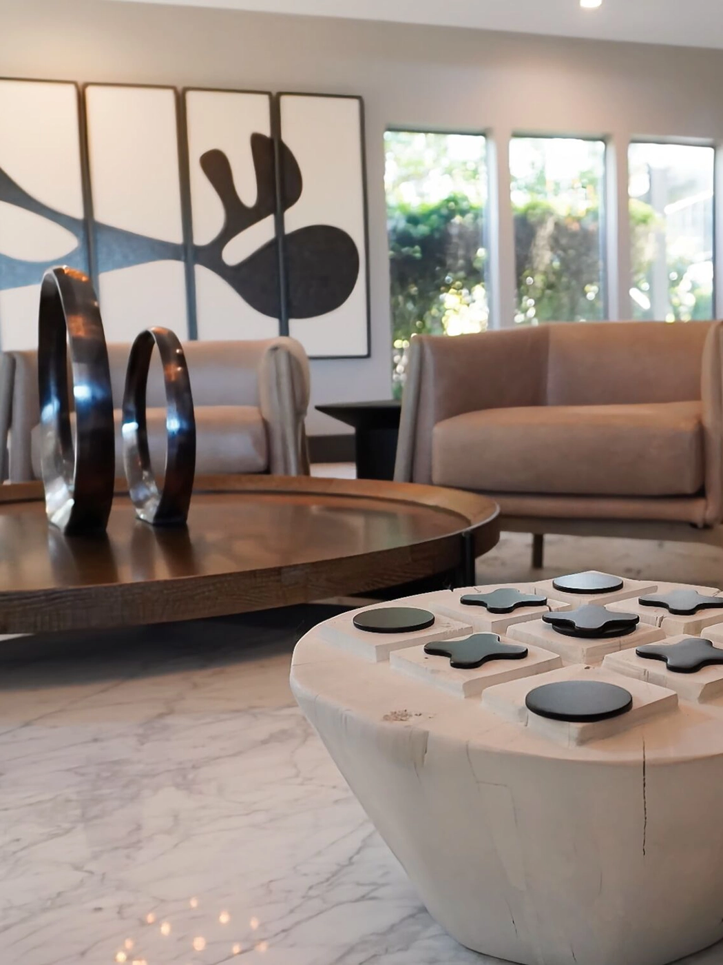 Contemporary open-plan living space — multifamily clubhouse, Ariana Designs, Lake Oswego