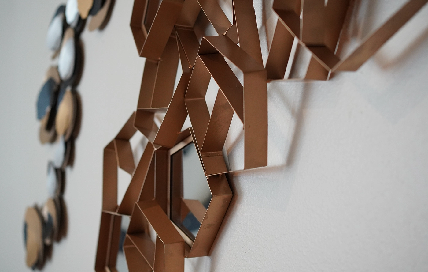 Geometric metal wall art — Kirkland Retreat
