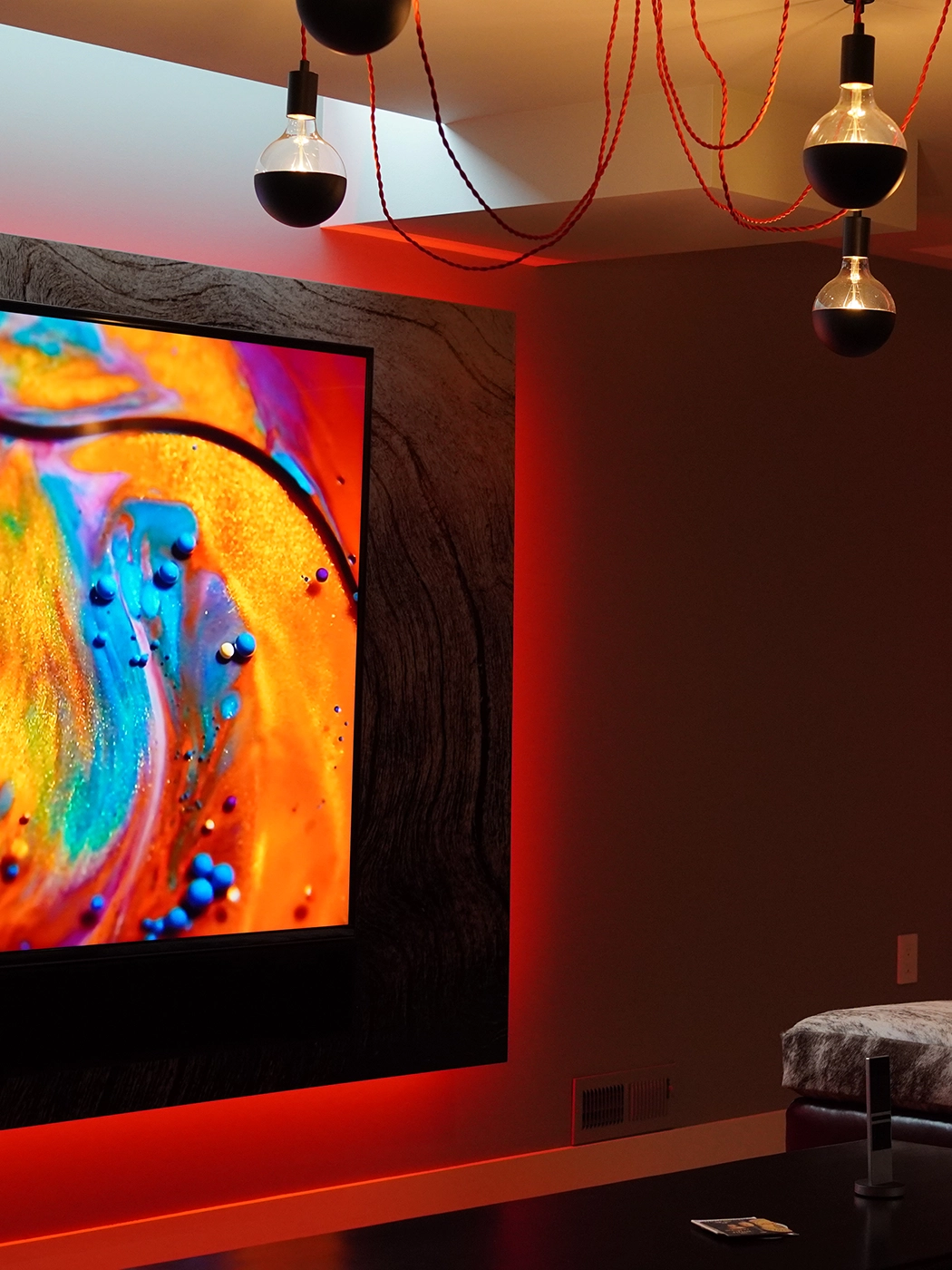 Modern artistic living space vibrant colors — Ariana Designs, Seattle Washington