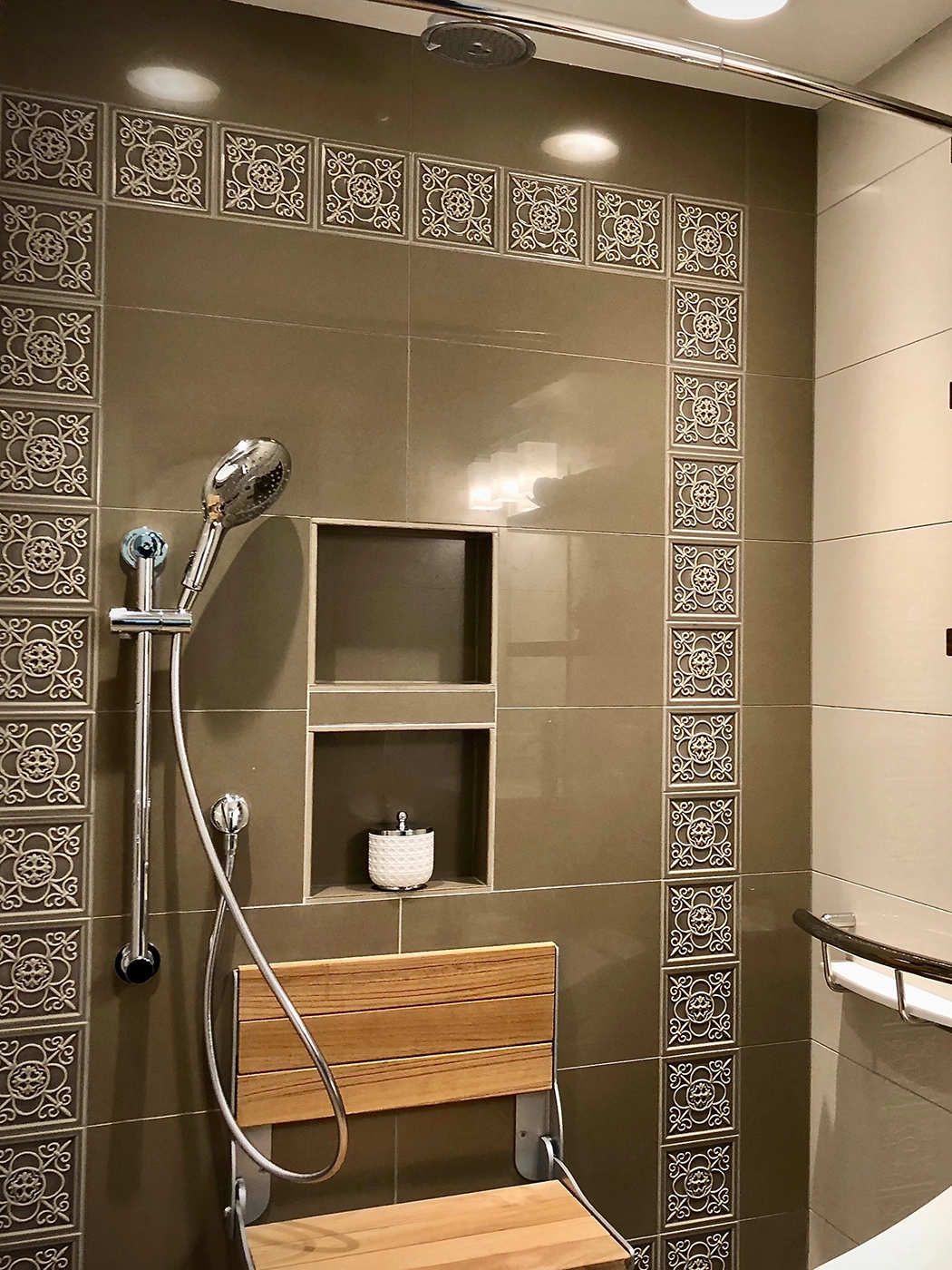 Curbless wet-room shower — Aging in Place bath, Ariana Designs, Seattle