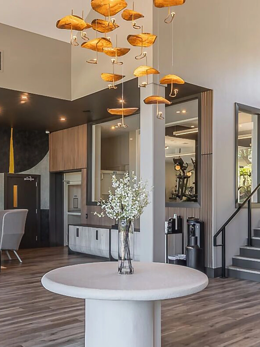 One Jefferson lobby reception area design — Ariana Designs, Bellevue Washington