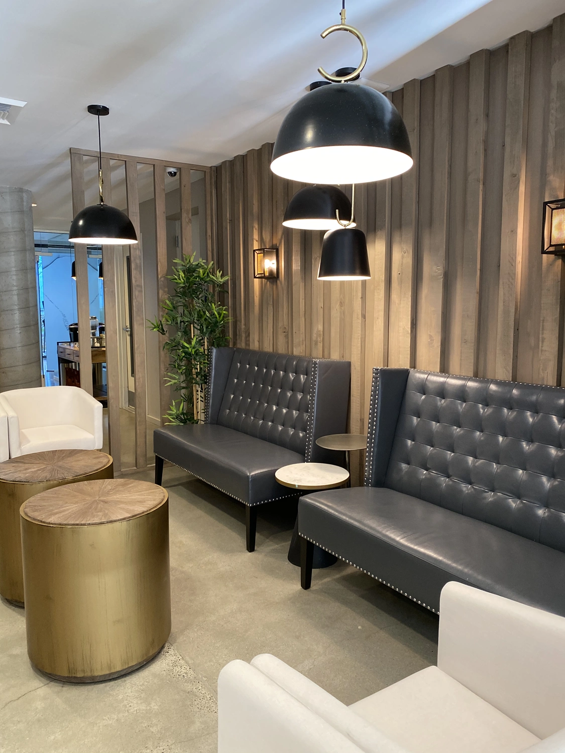 Beryl tufted charcoal sofa — Ariana Designs & Interiors, Seattle