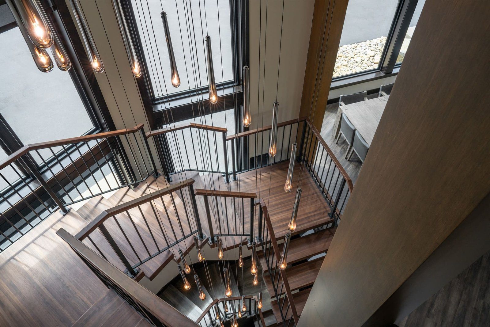Full staircase elevation showing the cascade and open riser detail — Suncadia